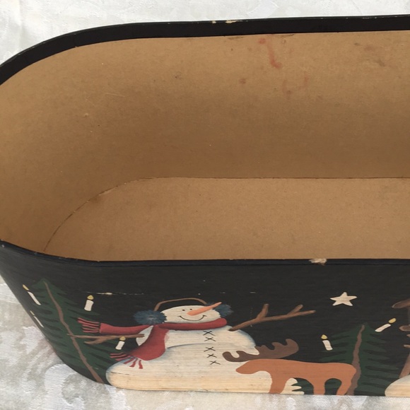 SALE! Paper Mache Winter Theme Snowmen and Moose Box - Picture 6 of 7